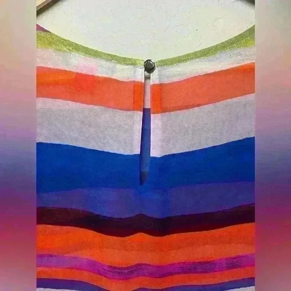 Vince Camuto NWT Semi Sheer Extra Long Tunic side slits multicolor Womens Med - Picture 7 of 10